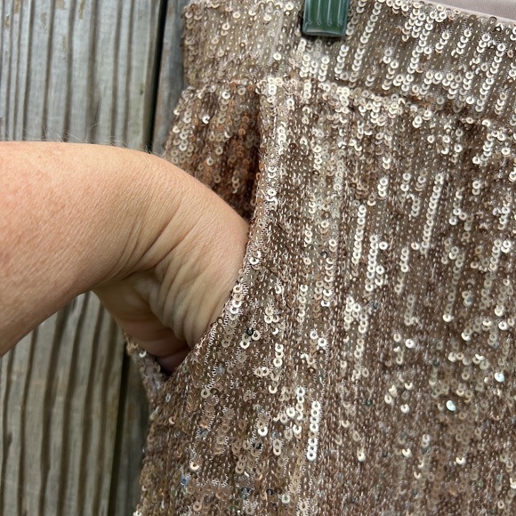 Cable & Gauge Champagne Gold Sequin Pants Sz Medium NWT - Picture 5 of 9